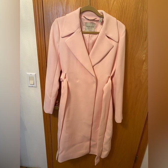 Nwot! Canvas by lands end size 4 light pink thick trench coat - Picture 3 of 6
